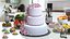 Multilevel Wedding Cakes Collection 3D model