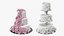 Multilevel Wedding Cakes Collection 3D model