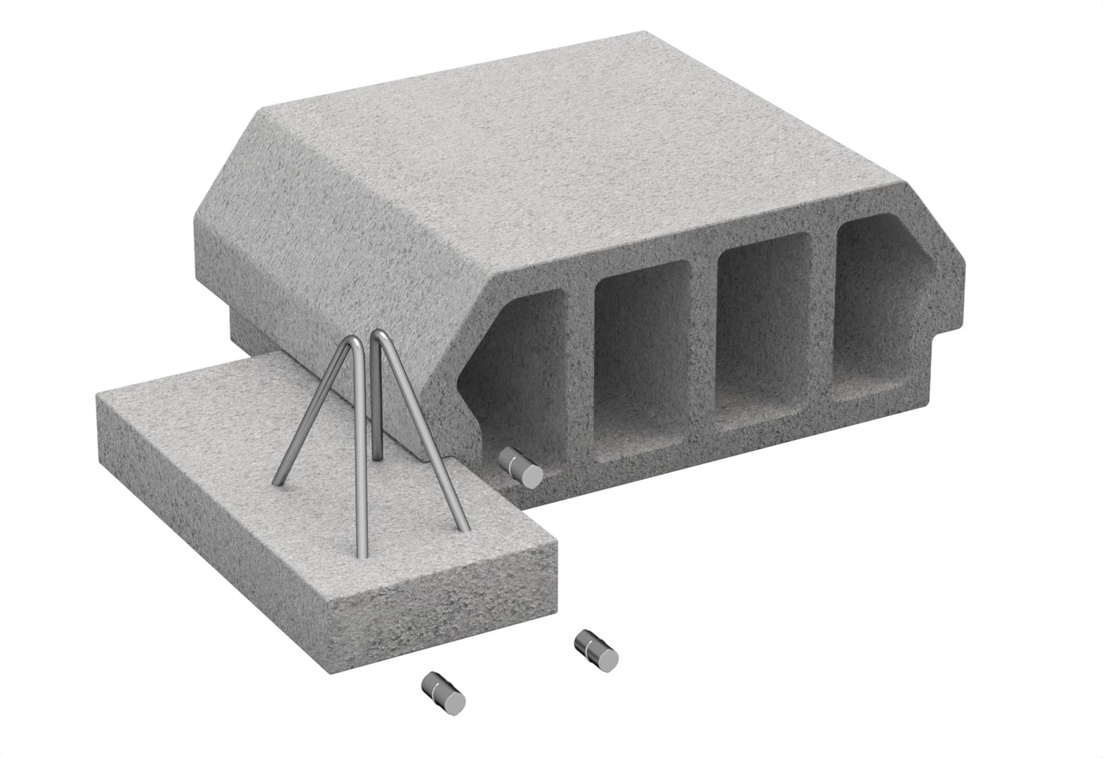 3D Concrete Floor Slab Block System - TurboSquid 2168735