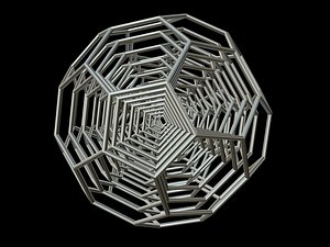 3d 0010 8-grid truncated icosahedron model