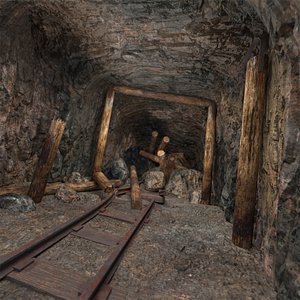 Collapsed Mine Tunnel Entrance 3D model