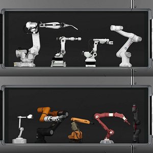 Robot Arms Collection Articulated Arm Industrial Robot Arm 3D