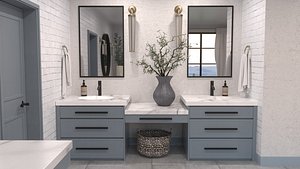 3D Bathroom Modern Farmhouse model