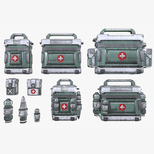 medical kits bag canister 3D model