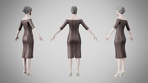 Dress 14 Grey Velvet With Design