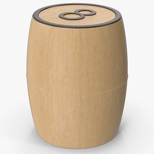 Wooden Number Barrel 8 3D