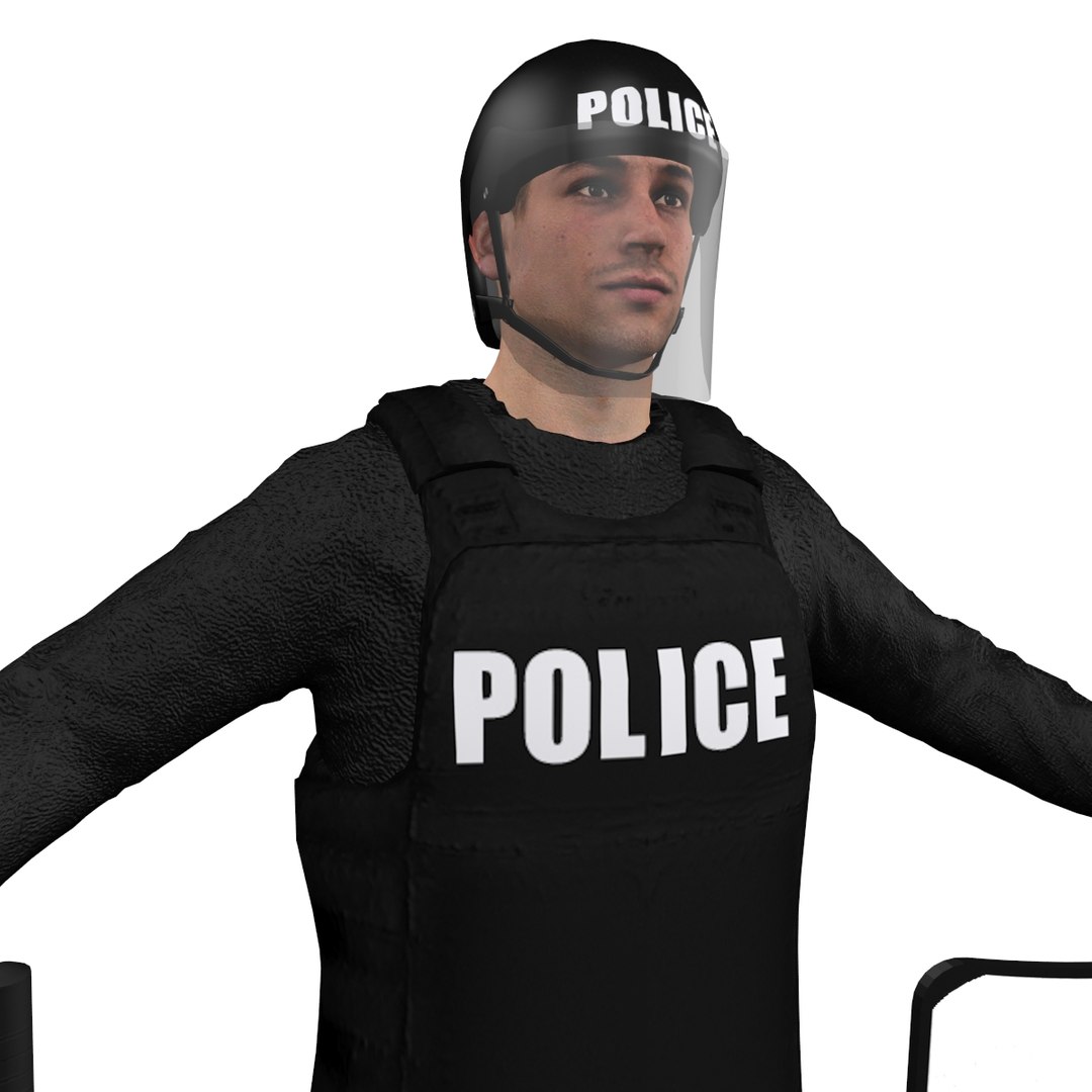 3d police officers pack model