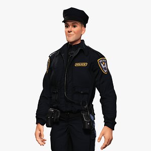 3D Law Enforcement Toon Character Police Officer