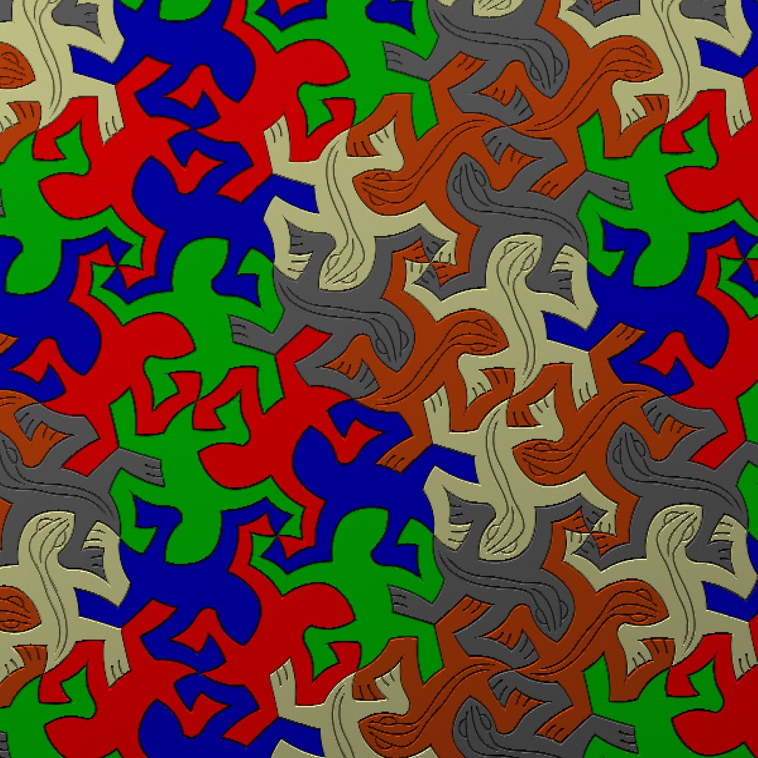 3d model of escher lizard pattern https://p.turbosquid.com/ts-thumb/GK/qCJS70/mIUuf7vB/prev3/jpg/1373806515/1920x1080/fit_q87/5484cebc67003a801e01be43789ba2211dec5d93/prev3.jpg