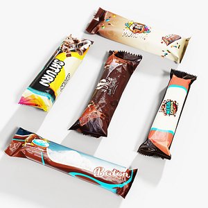 3D Various Scanned Candy Bars - PBR Game Ready