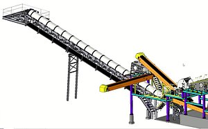 Sand Making Plant  High Efficiency Sand  Gravel Production Line Machine for Construction Industry 3D model