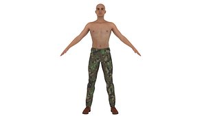 3D man military pant model
