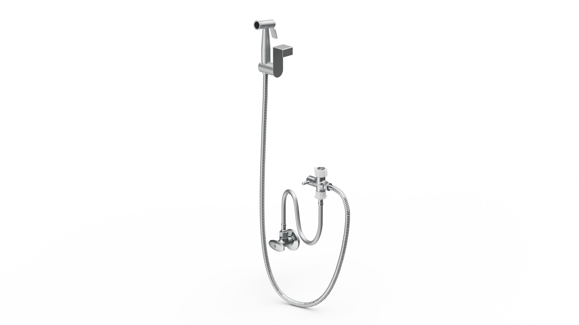 Toilet Tank Mounted Black Handheld Bidet Sprayer 3D model preview