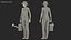 3D Asian Grandma Gardener Style Standing model