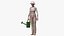 3D Asian Grandma Gardener Style Standing model