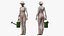 3D Asian Grandma Gardener Style Standing model