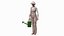 3D Asian Grandma Gardener Style Standing model