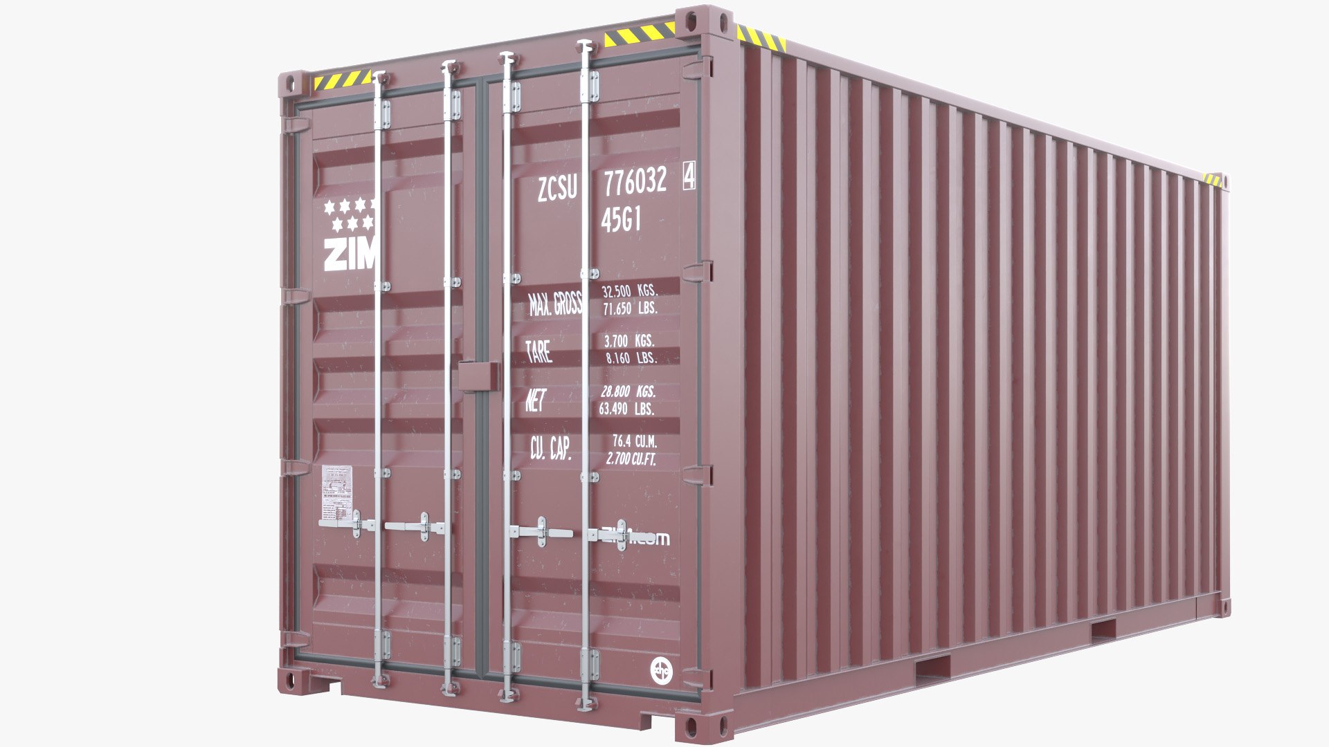 20 ft Container with Inteerior and Rigged Doors 3D model - TurboSquid ...