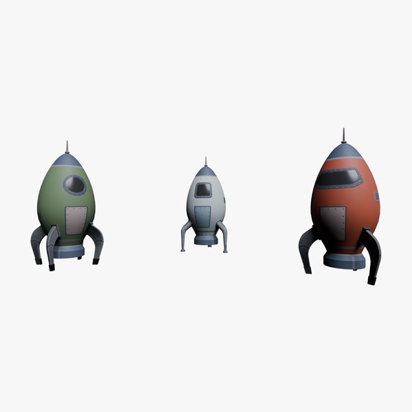 modelo 3d Nave espacial de baja poli de dibujos animados gratis ...