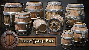 3D model Fantasy Barrels Massive Pack