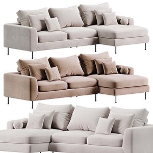 Sofa Narozna Cucita By Westwing 3D model