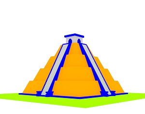 cartoon simple mayan pyramid model