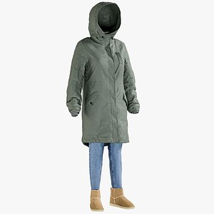 Women's Jeans Pullover Down Coat Ugg 1