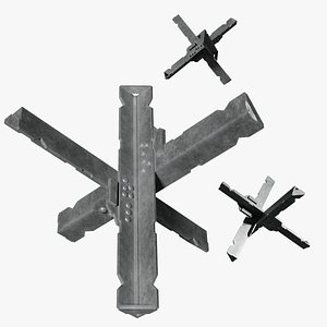 Mititary Anti Tank Hedgehogs N2 Series Metal Fortress Obstacle