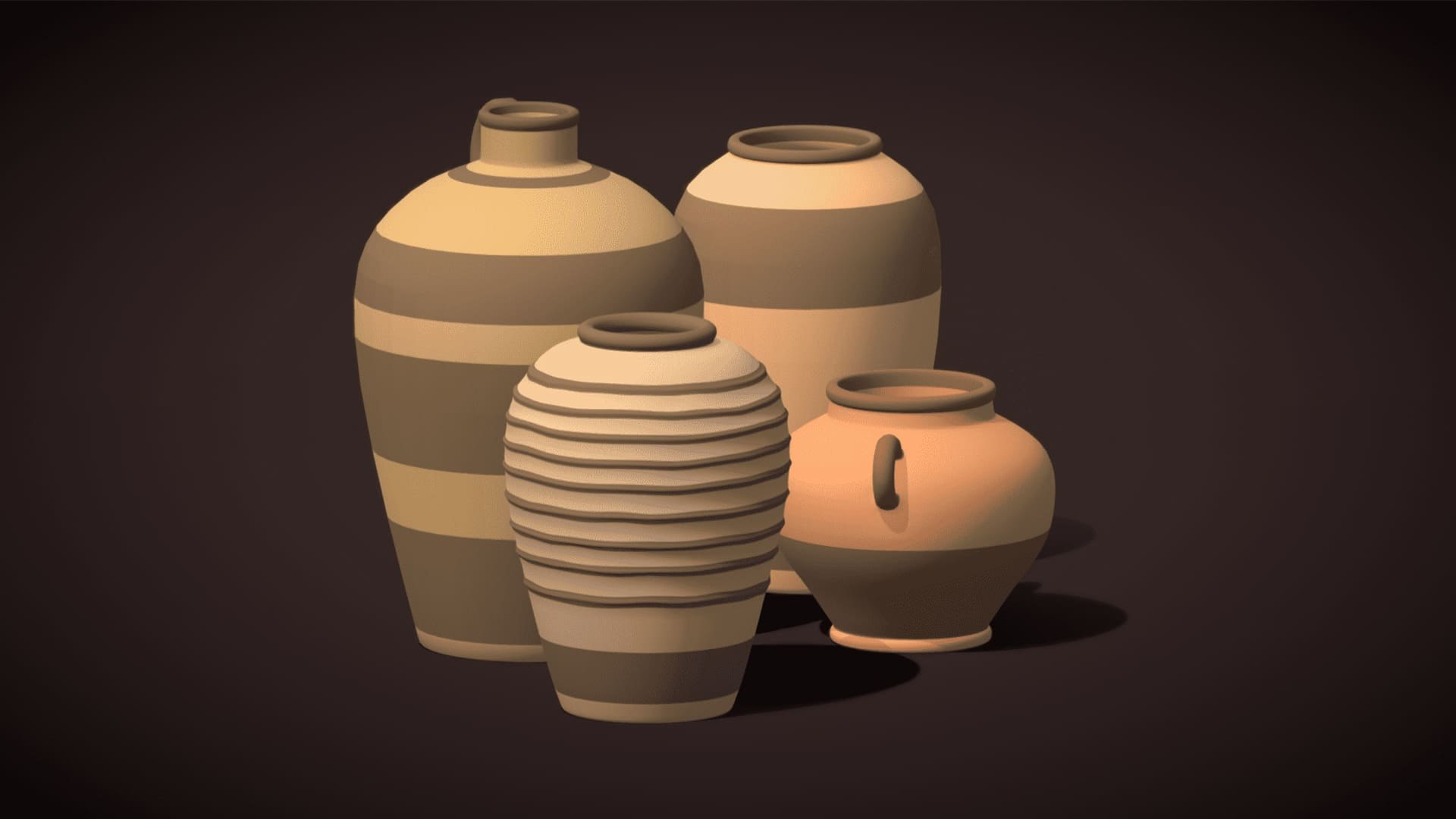 Clay Vases Pack - Clay Color Variety - Low Poly model https://p.turbosquid.com/ts-thumb/GL/TNbEih/Qj/4/jpg/1760341131/1920x1080/fit_q87/3c6b1d7fe409d2a70aa0f5ff63f422d1ef80daed/4.jpg