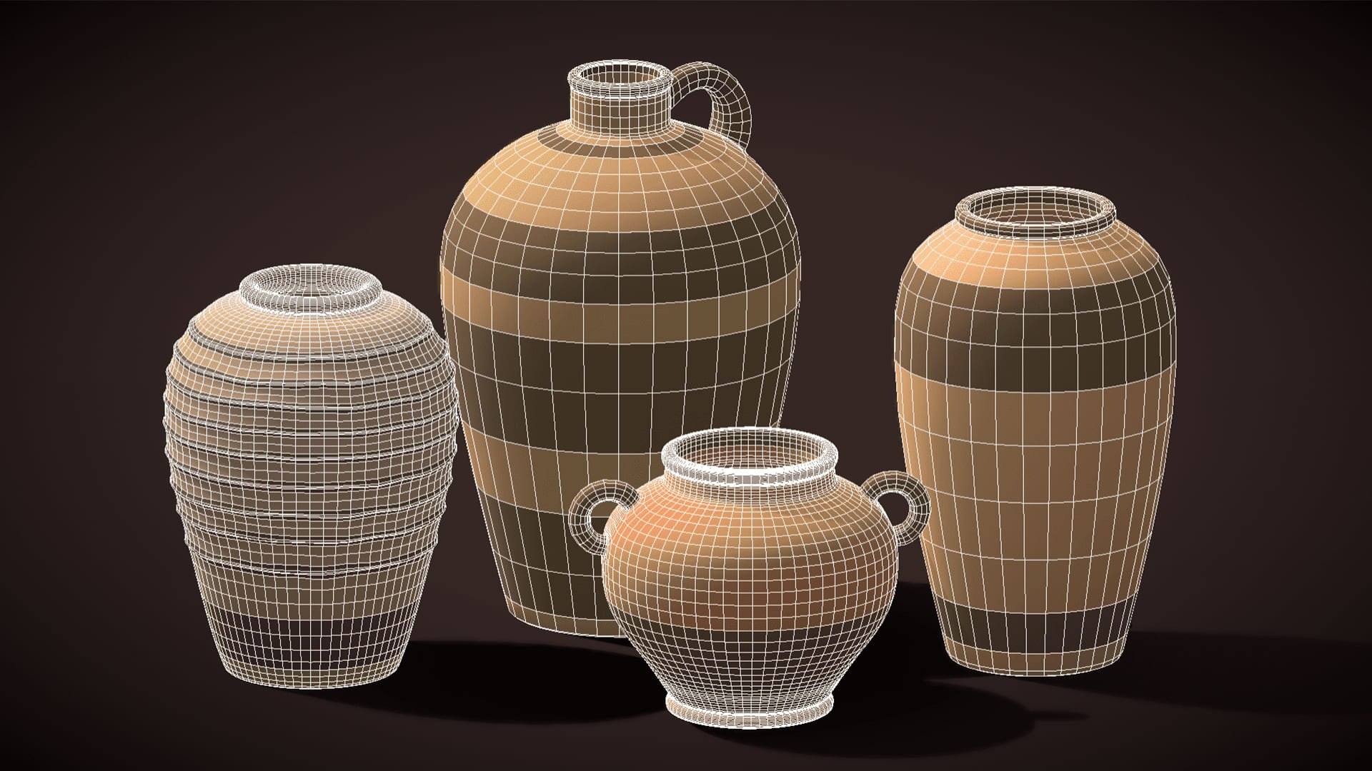 Clay Vases Pack - Clay Color Variety - Low Poly model https://p.turbosquid.com/ts-thumb/GL/TNbEih/hK/5/jpg/1760341132/1920x1080/fit_q87/a3593dc50a58c96a82280021586b1fd3dd573ac3/5.jpg