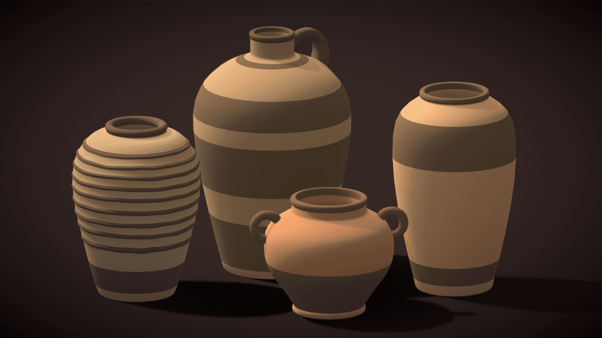 Clay Vases Pack - Clay Color Variety - Low Poly model https://p.turbosquid.com/ts-thumb/GL/TNbEih/rX/1/jpg/1760341130/1920x1080/fit_q87/da34369883e4d1af8a50ccdfe61205d522ce1282/1.jpg