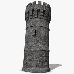 Medieval Castle Tower Gray
