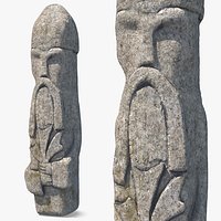 Carved Granite Fertility Totem