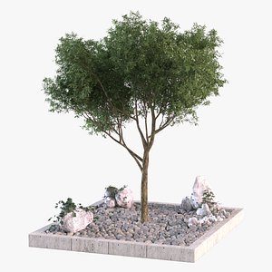 tree gravel filled pit 3D model
