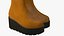 Lederstiefel Damen Gelb