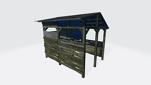 gubuk kayu 3D model