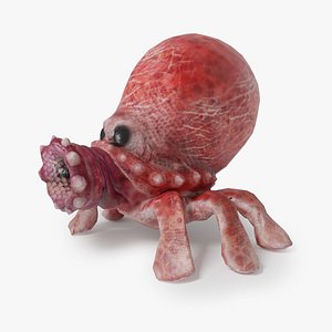 3D rock-shooting octopus ready creature model