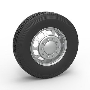 Diecast Front custom wheel of semi truck Version 3 Scale 1 to 25 3D model