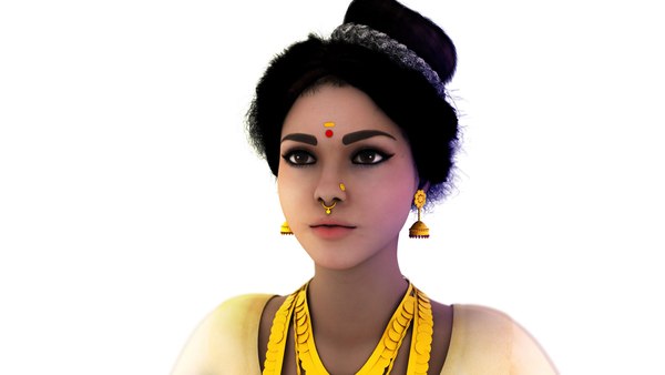 3D kerala india girl