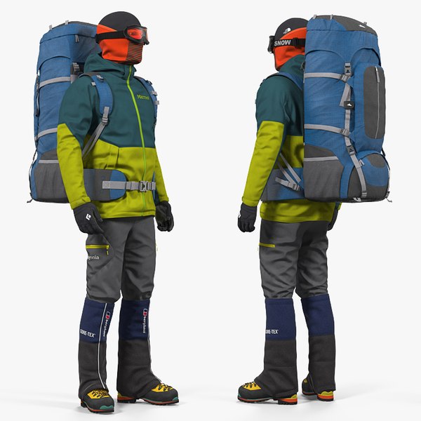 man traveler backpack rigged 3D model