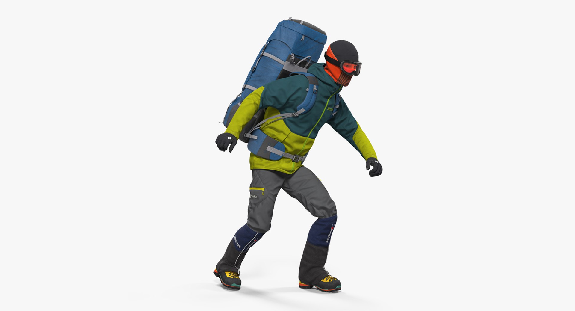 Man Traveler with Backpack Rigged for Cinema 4D 3D Model 3D model preview