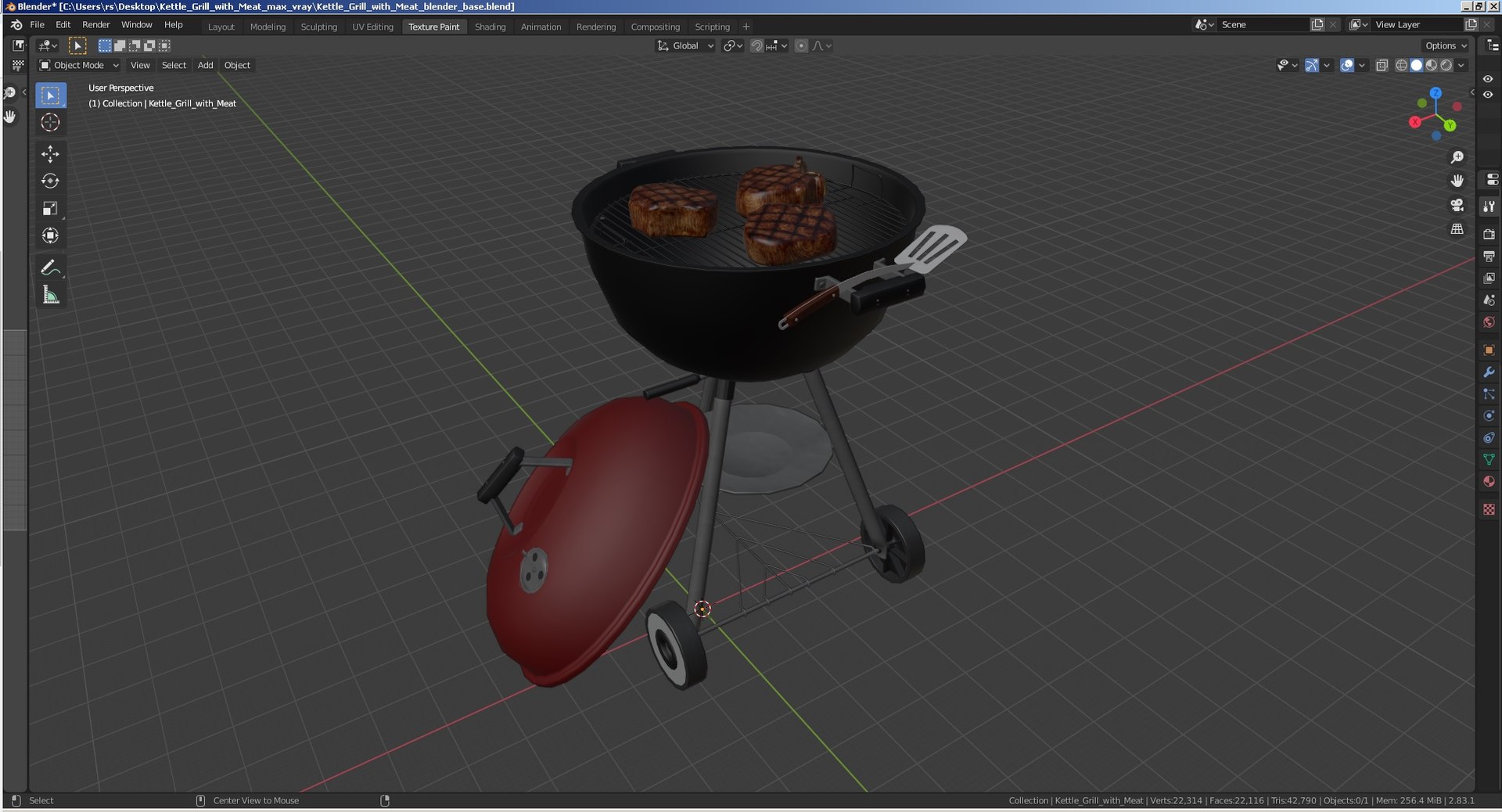 3D kettle grill meat model https://p.turbosquid.com/ts-thumb/GL/kfJEkS/5dV0IJA2/kettlegrillwithmeat3dsmodel029/jpg/1597323435/1920x1080/fit_q87/d96c534ff4addcf86203088e8cde420f5b82790f/kettlegrillwithmeat3dsmodel029.jpg