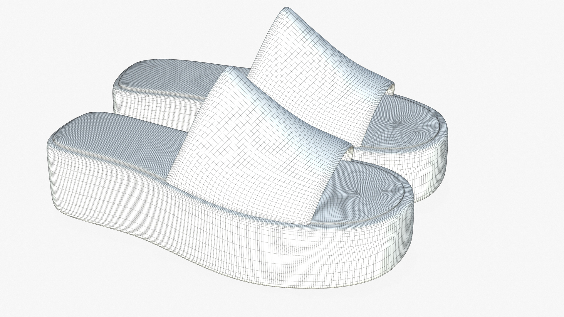 3D model Cream Leather Slide Sandals Womens - TurboSquid 1888121