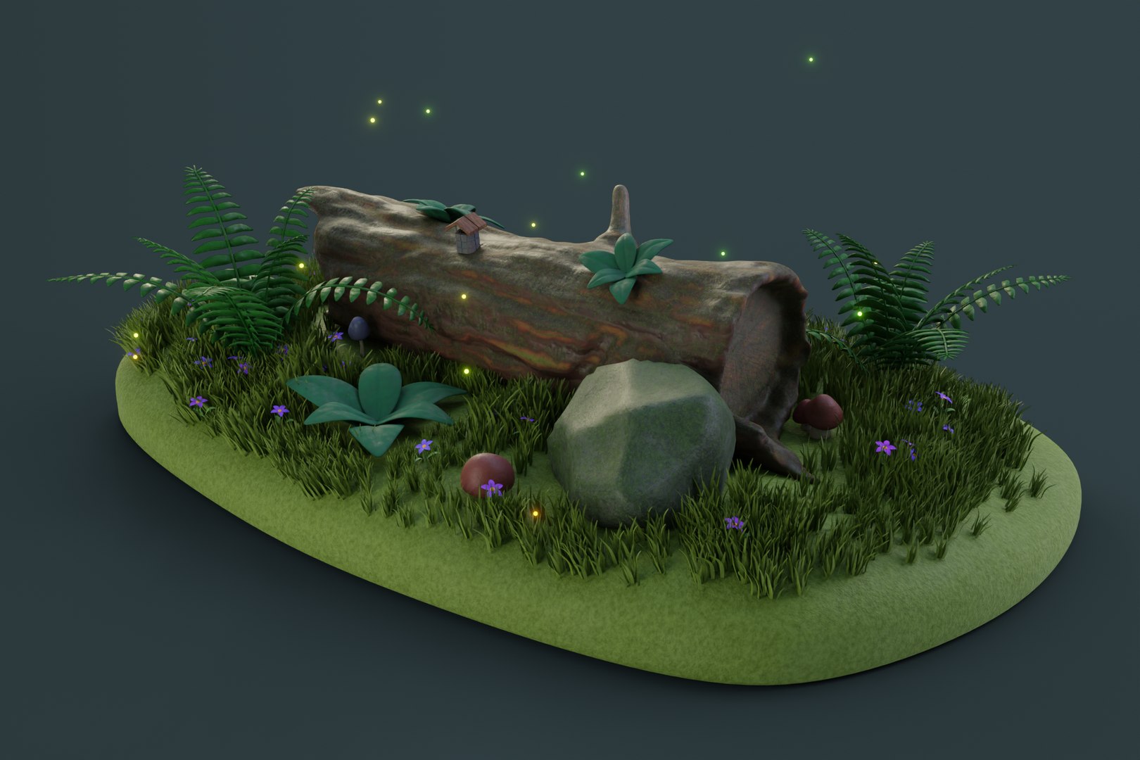 3D Cartoon Log House - TurboSquid 1837365