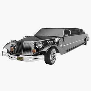 photoreal stretched limousine 3D model