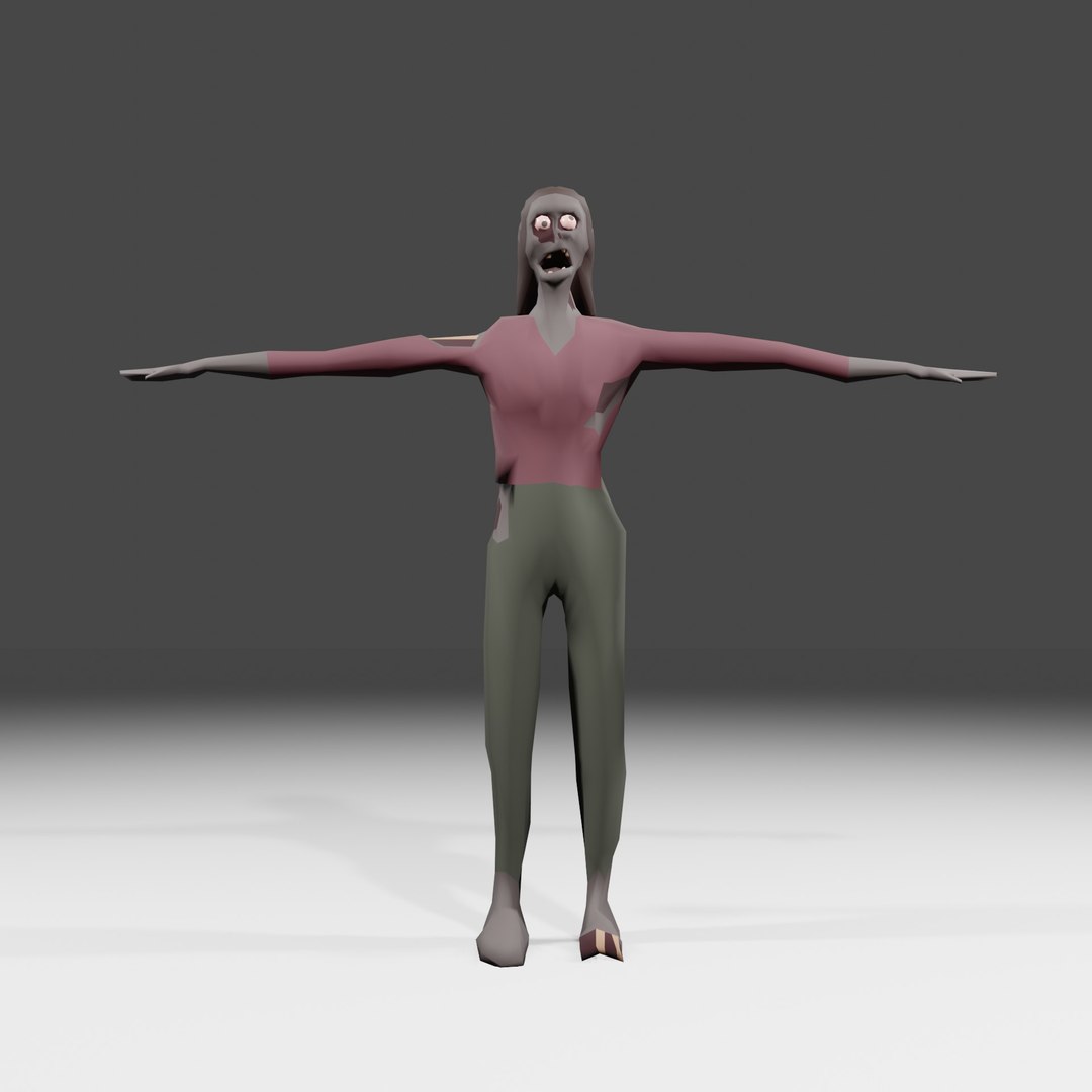 6 Zombies Asset Rigged Males Females Boy Girl Models low-poly 3D 3D ...