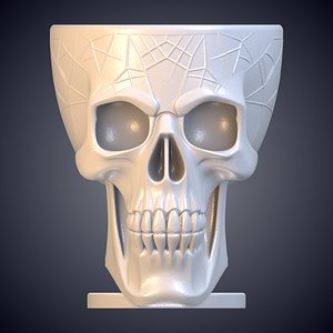 Skull Planter Vase 3D Model PM-26