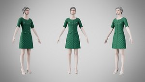 Dress 37 Caribbean Green 3D model