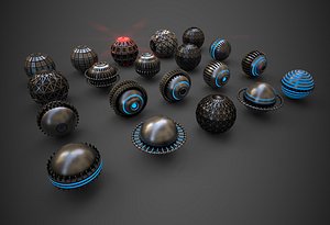 3D Sci-Fi Sphere Collection Metal