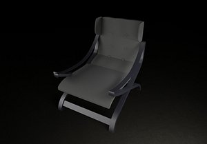 Minimal old style armchair gray black